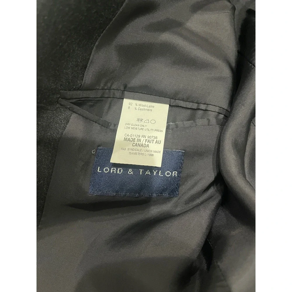Lauren Ralph Lauren Wool Cashmere Blazer Charcoal Grey Sport Coat Made in Canada